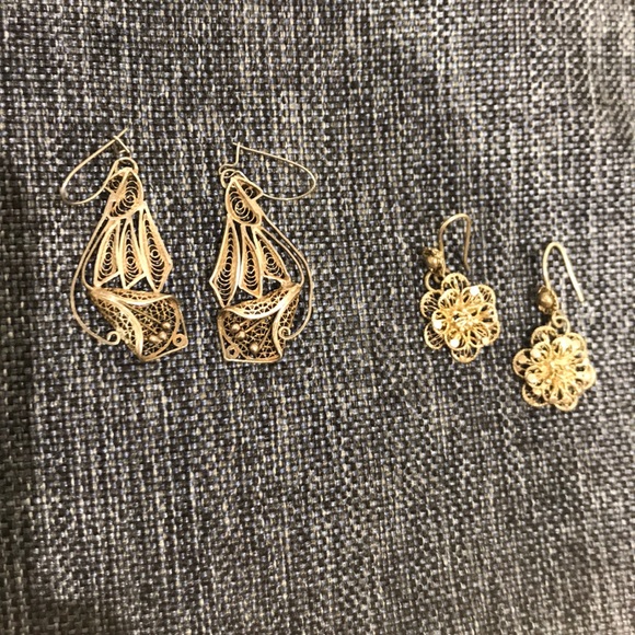 Unique Vintage Set of Earrings Silver - Picture 7 of 8